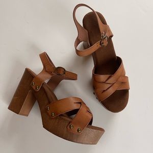Alexis Bendel Megan 4" Platform Sandals Faux Leather 5.5
